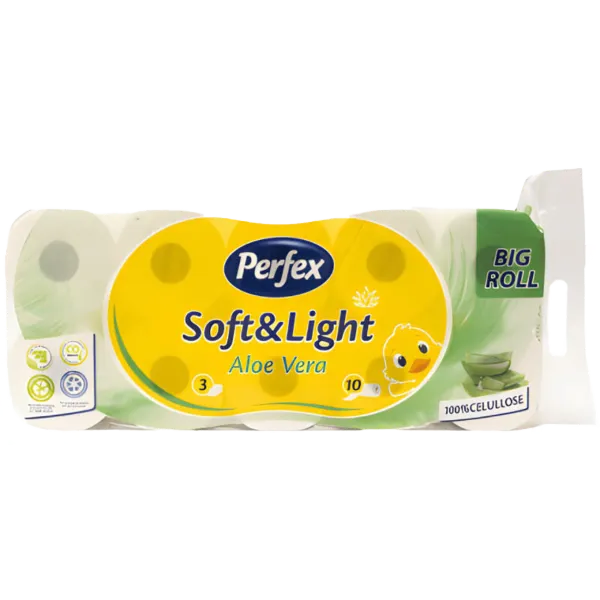 Boni Perfex Soft and Light toalettpapír 3 rétegű 10 tekercs 125 lap Aloe vera termékhez kapcsolódó kép