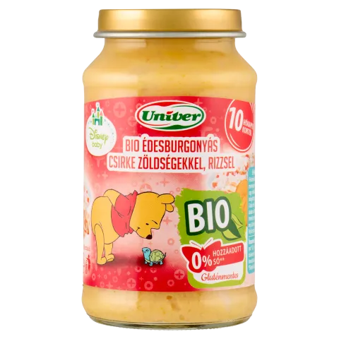 Univer Disney Baby bio édesburgonyás csirke zöldségekkel, rizzsel bébiétel 10 hónapos kortól 220 g termékhez kapcsolódó kép