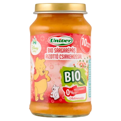 Univer Disney Baby bio sárgarépás rizottó csirkehússal bébiétel 10 hónapos kortól 220 g termékhez kapcsolódó kép