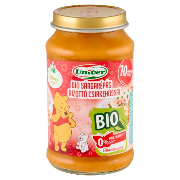 Univer Disney Baby bio sárgarépás rizottó csirkehússal bébiétel 10 hónapos kortól 220 g termékhez kapcsolódó kép