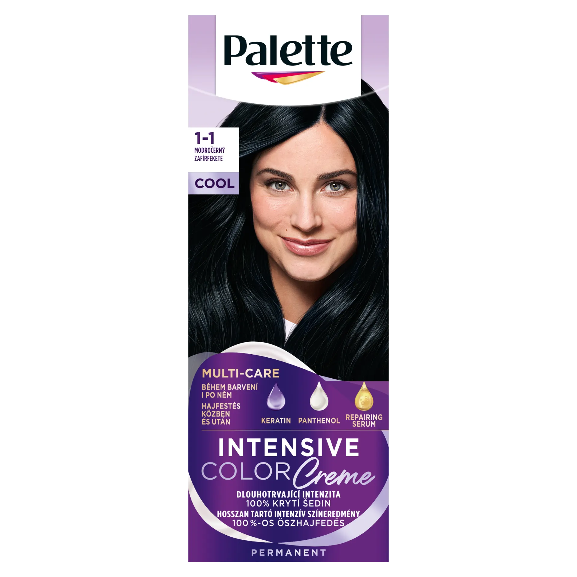 Palette Intensive Color Creme tartós hajfesték 1-1 Zafírfekete