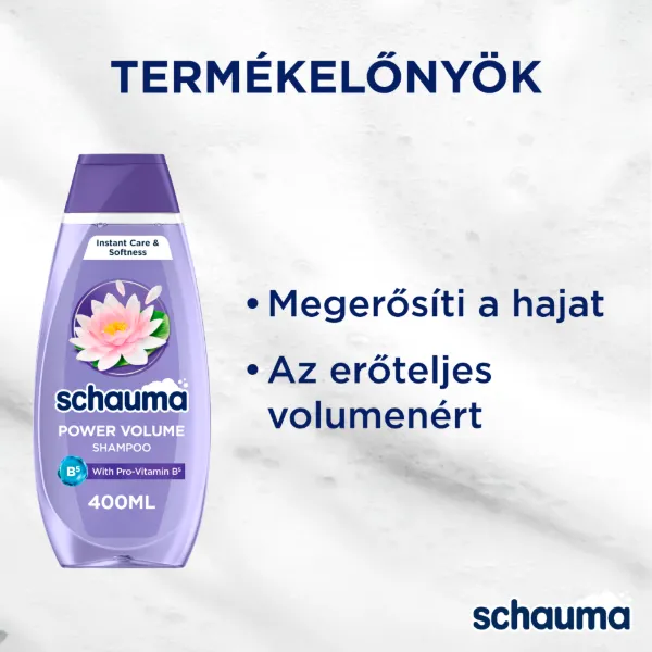 Schauma Power Volume sampon vízililiom-kivonattal, vékonyszálú & lapos hajra 400 ml termékhez kapcsolódó kép