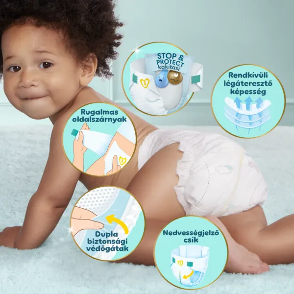 Pampers Premium Care Bugyipelenka - havi pelenkacsomag, Méret: 1, 156 db, 2kg-5kg termékhez kapcsolódó kép