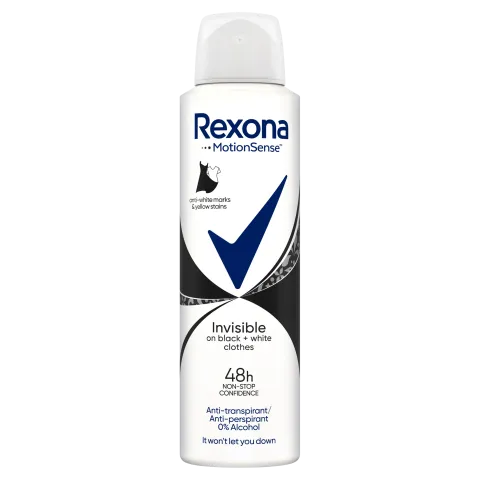 Rexona Invisible on Black + White Clothes izzadásgátló 150 ml termékhez kapcsolódó kép