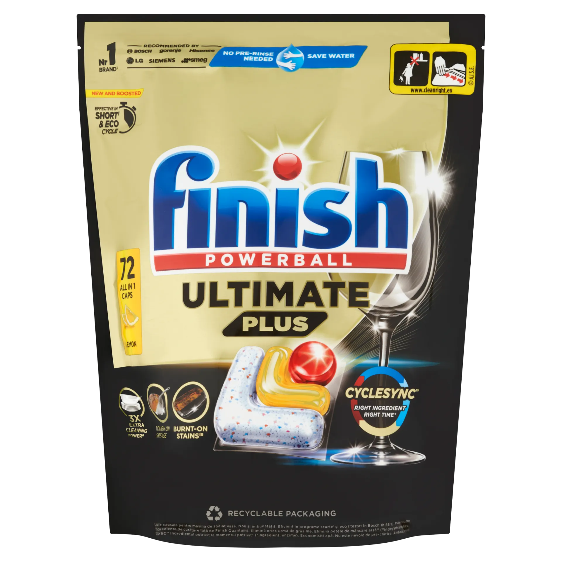 Finish Powerball Ultimate Plus All in 1 Citrom mosogatógép kapszula 72 db 878,4 g