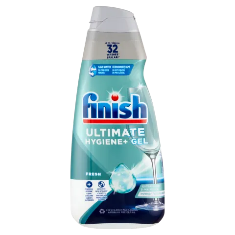Finish Ultimate Hygiene+ Gel Fresh gépi mosogató gél 32 mosás 650 ml termékhez kapcsolódó kép