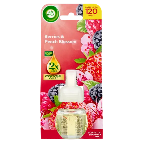 Air Wick Erdei Gyümölcs és Őszibarackvirág elektromos utántöltő légfrissítő készülékhez 19 ml termékhez kapcsolódó kép