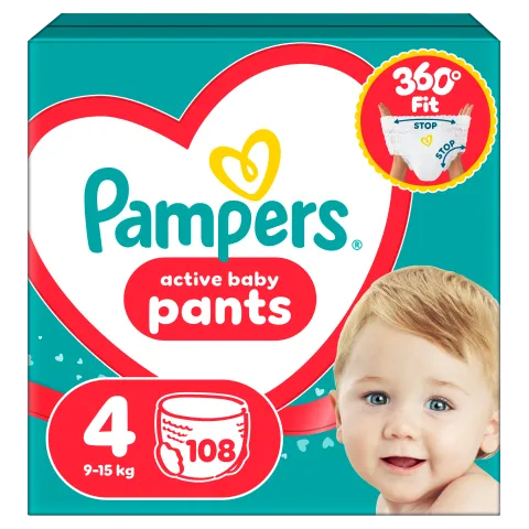 Pampers Active Baby Bugyipelenka, Méret: 4, 108 db Pelenka, 9kg-15kg termékhez kapcsolódó kép