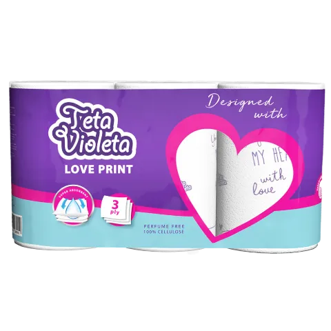 Violeta háztartási papírtörlő LOVE 3 réteg 3 tekercs termékhez kapcsolódó kép