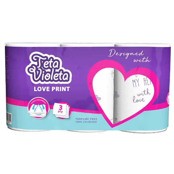 Violeta háztartási papírtörlő LOVE 3 réteg 3 tekercs termékhez kapcsolódó kép