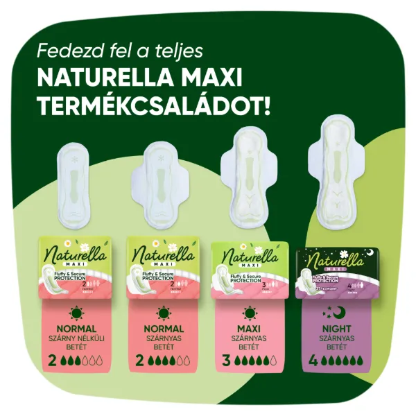 Naturella Maxi Night, 4-es méretű Szárnyas Betét, 7 termékhez kapcsolódó kép