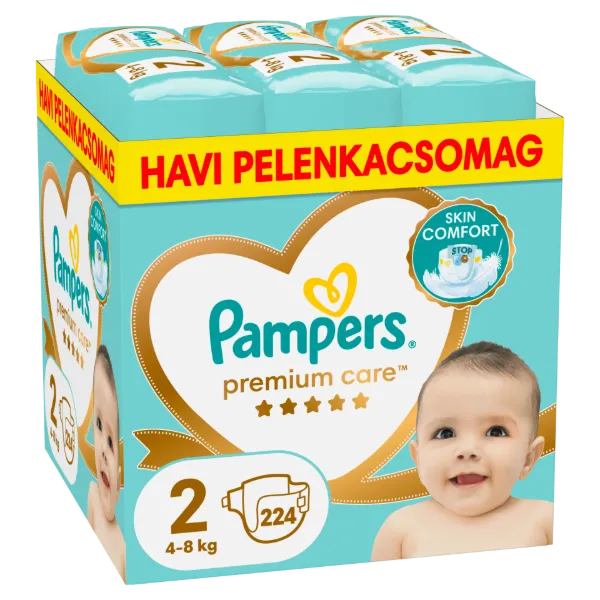 Pampers Premium Care - havi pelenkacsomag, Méret: 2, 224 Pelenka, 4kg-8kg termékhez kapcsolódó kép
