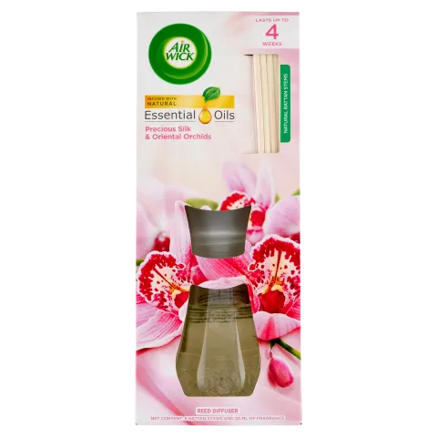 Air Wick Essential Oils Selyem és Keleti Orchidea pálcikás légfrissítő 30 ml termékhez kapcsolódó kép