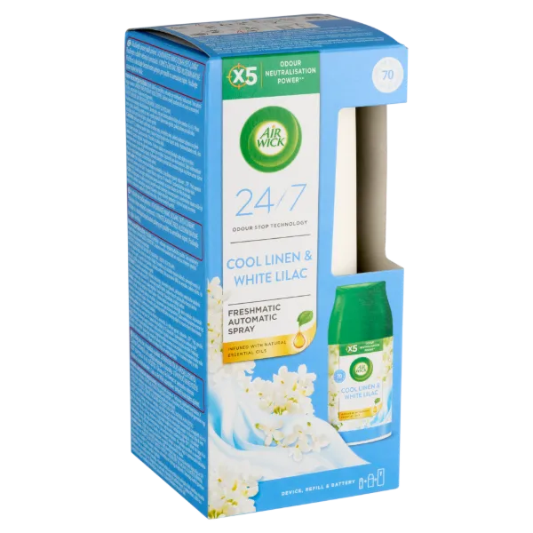 Air Wick Freshmatic Friss Ruha&Fehér Liliom automata légfrissítő készülék és spray utántöltő 250 ml termékhez kapcsolódó kép