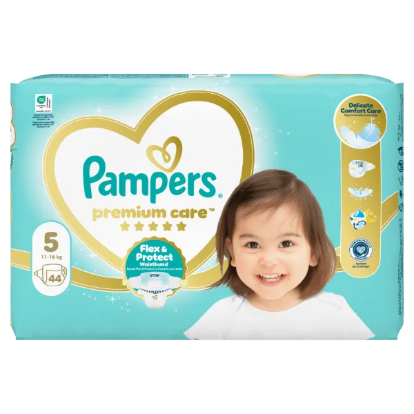 Pampers Premium Care Pelenka, Méret: 5, 44 db, 11kg-16kg termékhez kapcsolódó kép