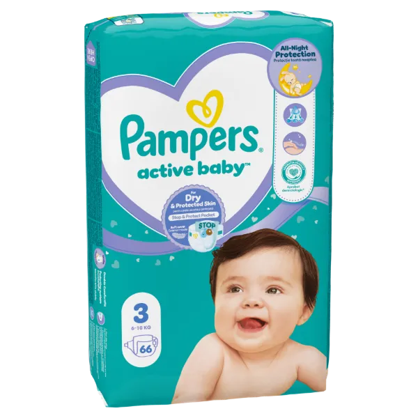Pampers Active Baby pelenka - Méret: 3, 66 db pelenka, 6kg-10kg termékhez kapcsolódó kép