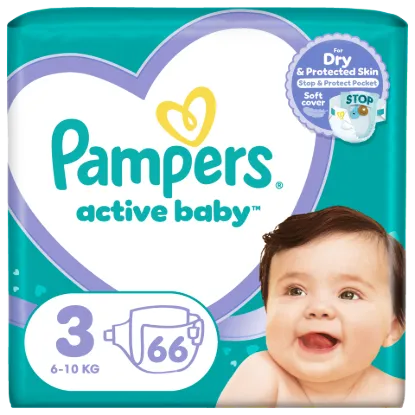 Pampers Active Baby pelenka - Méret: 3, 66 db pelenka, 6kg-10kg termékhez kapcsolódó kép