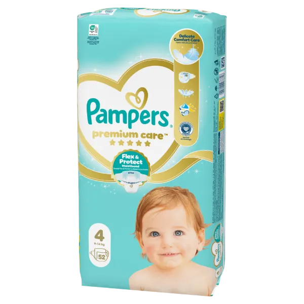 Pampers Premium Care Pelenka, Méret: 4, 52 db, 9kg-14kg termékhez kapcsolódó kép
