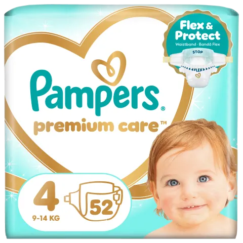 Pampers Premium Care Pelenka, Méret: 4, 52 db, 9kg-14kg termékhez kapcsolódó kép
