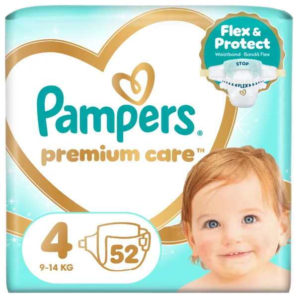 Pampers Premium Care Pelenka, Méret: 4, 52 db, 9kg-14kg termékhez kapcsolódó kép