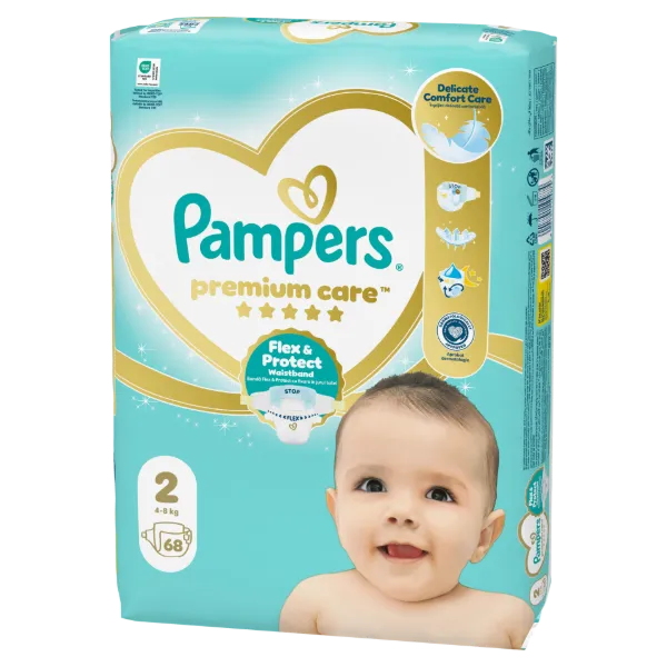 Pampers Premium Care Pelenka, Méret: 2, 68 db, 4kg-8kg termékhez kapcsolódó kép