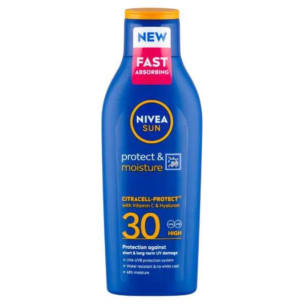 NIVEA SUN Protect & Moisture hidratáló naptej FF30 200 ml termékhez kapcsolódó kép