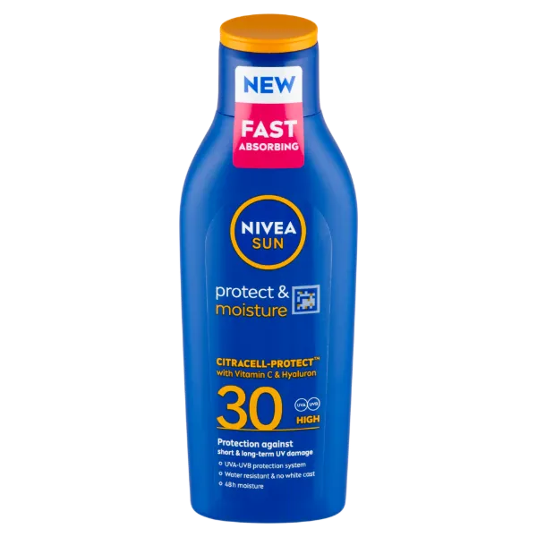 NIVEA SUN Protect & Moisture hidratáló naptej FF30 200 ml termékhez kapcsolódó kép
