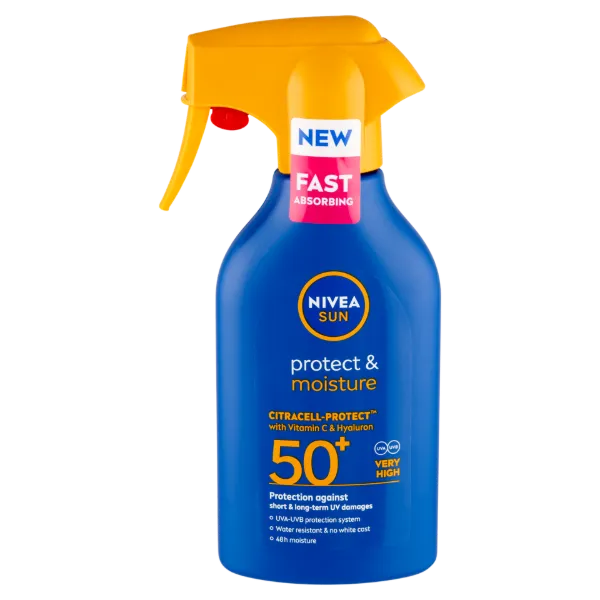 NIVEA SUN Protect & Moisture hidratáló szórófejes naptej FF50+ 270 ml  termékhez kapcsolódó kép