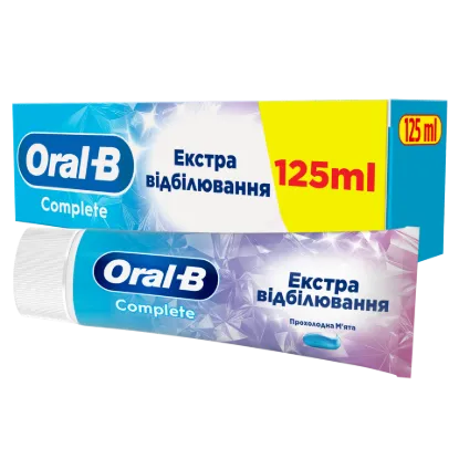 Oral-B Complete Extra White Fogkrém Antibakteriális Cinkkel, {volumeLoc}] ml termékhez kapcsolódó kép