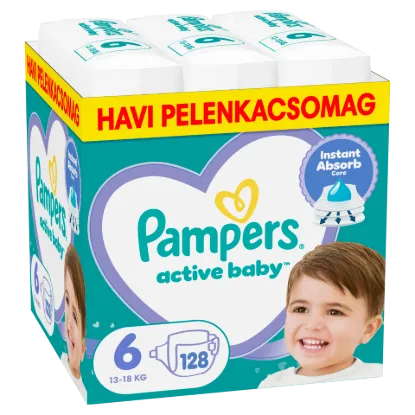 Pampers Active Baby pelenka - havi pelenkacsomag, Méret: 6, 128 db Pelenka, 13kg - 18kg termékhez kapcsolódó kép