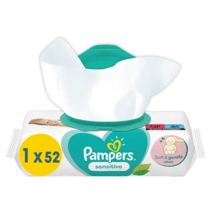 Pampers Sensitive Nedves Törlőkendő, 1 Csomag = 52 db termékhez kapcsolódó kép