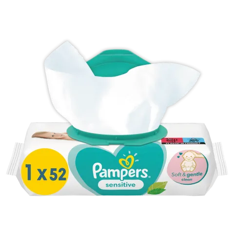 Pampers Sensitive Nedves Törlőkendő, 1 Csomag = 52 db termékhez kapcsolódó kép