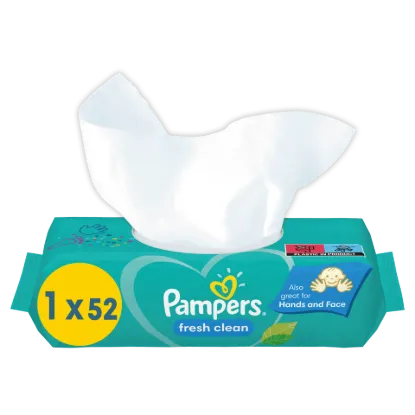 Pampers Fresh Clean Nedves Törlőkendő, 1 Csomag = 52 db termékhez kapcsolódó kép