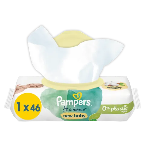 Pampers Harmonie New Baby Nedves Törlőkendő, 1 Csomag = 46 db Törlőkendő termékhez kapcsolódó kép