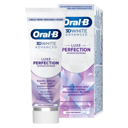Oral-B 3D White Advanced Luxe Perfection Fogkrém, Hűsítő borsmenta 75 ml termékhez kapcsolódó kép