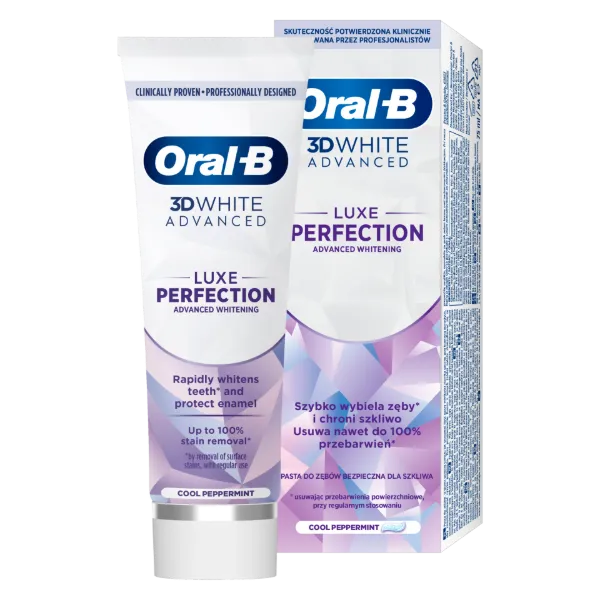 Oral-B 3D White Advanced Luxe Perfection Fogkrém, Hűsítő borsmenta 75 ml termékhez kapcsolódó kép