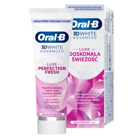 Oral-B 3D White Advanced Luxe Perfection Fresh Fogkrém, Eukaliptusz és Menta 75 ml termékhez kapcsolódó kép