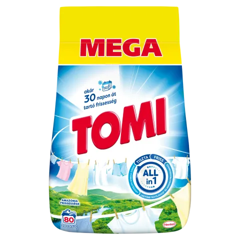 Tomi Amazónia Frissessége mosószer fehér és világos ruhákhoz 80 mosás 4 kg termékhez kapcsolódó kép