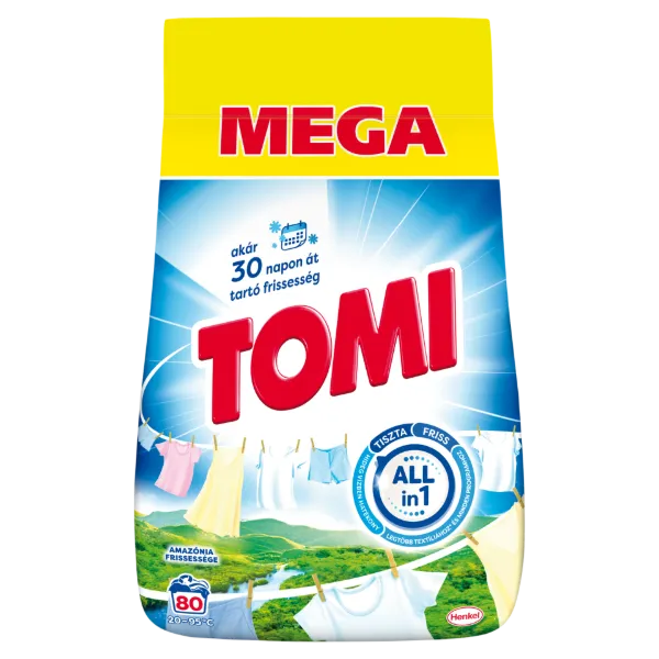 Tomi Amazónia Frissessége mosószer fehér és világos ruhákhoz 80 mosás 4 kg termékhez kapcsolódó kép