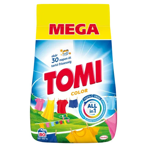 Tomi Color mosószer színes ruhákhoz 80 mosás 4 kg termékhez kapcsolódó kép