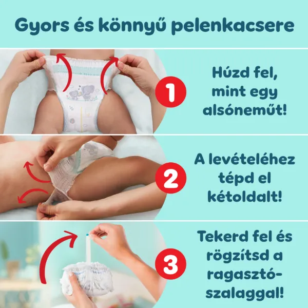 Pampers Premium Care Bugyipelenka, Méret: 4, 124 db Pelenka, 9kg-15kg termékhez kapcsolódó kép