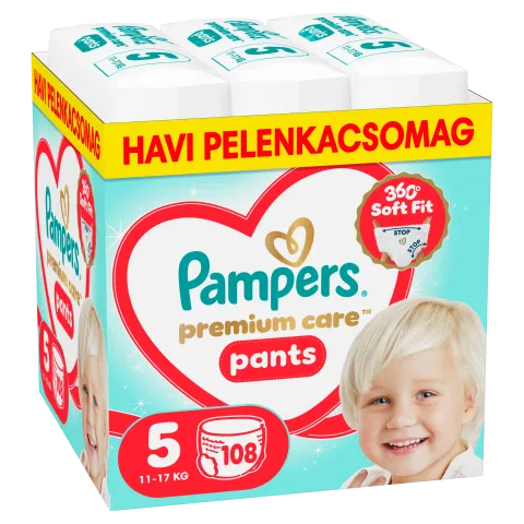 Pampers Premium Care Bugyipelenka, Méret: 5, 108 db Pelenka, 11kg-17kg termékhez kapcsolódó kép