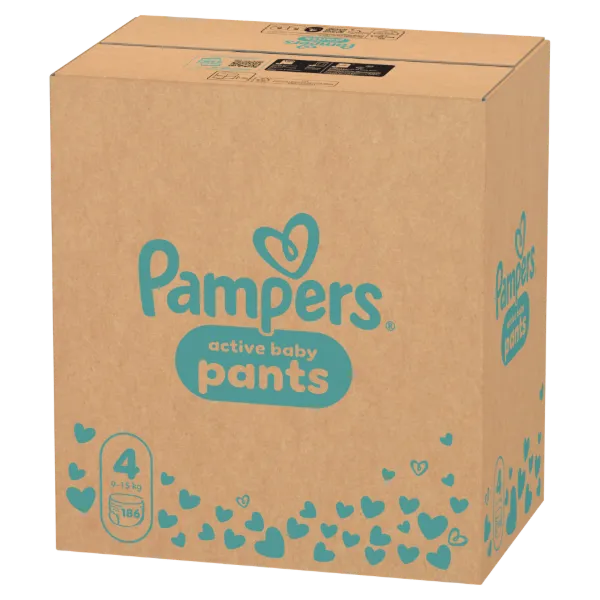 Pampers Active Baby Bugyipelenka, Méret: 4, 186 db Pelenka, 9kg-15kg termékhez kapcsolódó kép