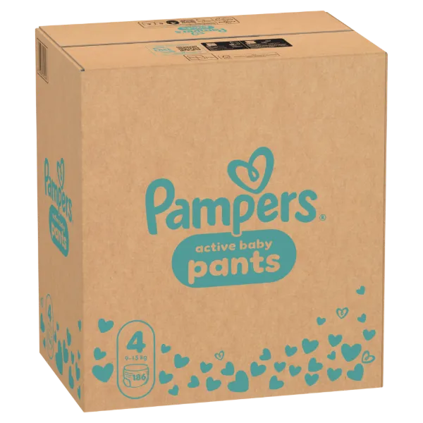 Pampers Active Baby Bugyipelenka, Méret: 4, 186 db Pelenka, 9kg-15kg termékhez kapcsolódó kép