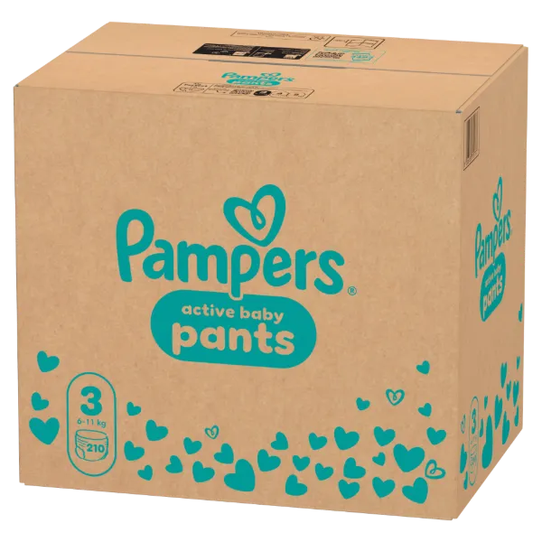 Pampers Active Baby Bugyipelenka, Méret: 3, 214 db Pelenka, 6kg-11kg termékhez kapcsolódó kép