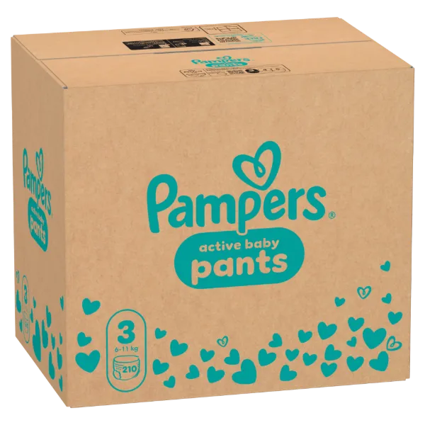 Pampers Active Baby Bugyipelenka, Méret: 3, 214 db Pelenka, 6kg-11kg termékhez kapcsolódó kép
