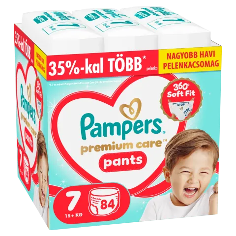 Pampers Premium Care Bugyipelenka, Méret: 7, 84 db Pelenka, 15kg+ termékhez kapcsolódó kép