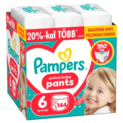 Pampers Active Baby Bugyipelenka, Méret: 6, 144 db Pelenka, 13kg-19kg termékhez kapcsolódó kép