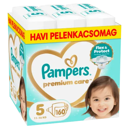 Pampers Premium Care Pelenka, Méret: 5, 160 db, 11kg-16kg termékhez kapcsolódó kép