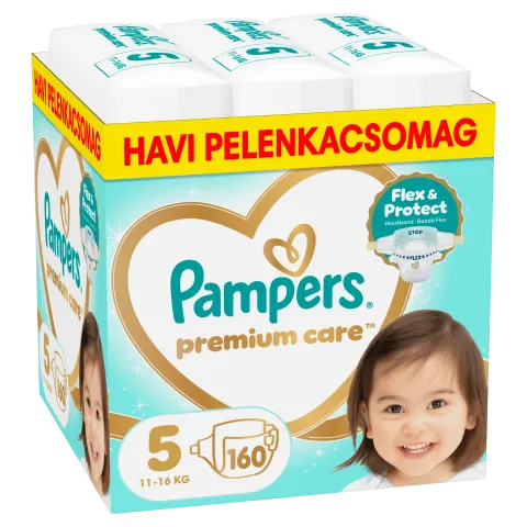 Pampers Premium Care Pelenka, Méret: 5, 160 db, 11kg-16kg termékhez kapcsolódó kép